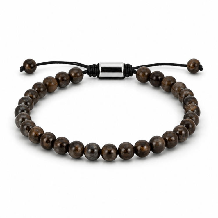 bronzit Armband aus Nylon mit verstellbarer Kordel