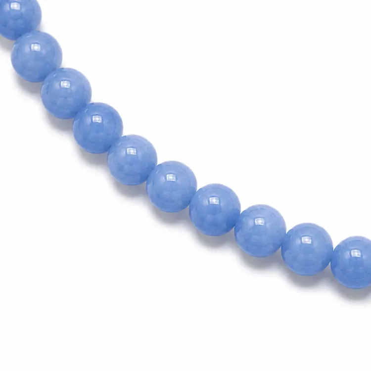 blauem Aquamarin Halskette aus vergoldetem Stahl - AURA