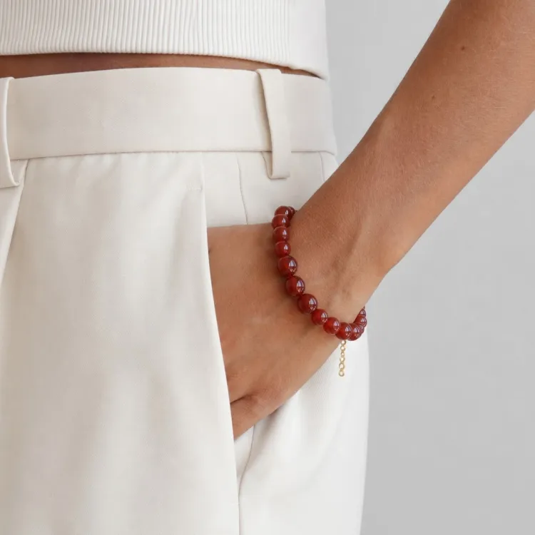 rotem Achat Armband aus vergoldetem Stahl - AURA