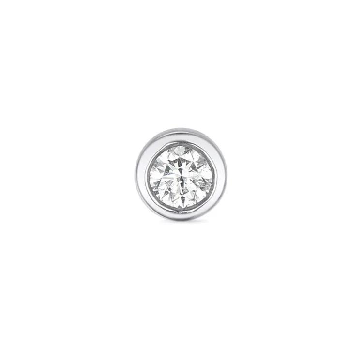 1 x 0,04 ct Solitärohrstecker in 14 Karat Weißgold mit Diamant