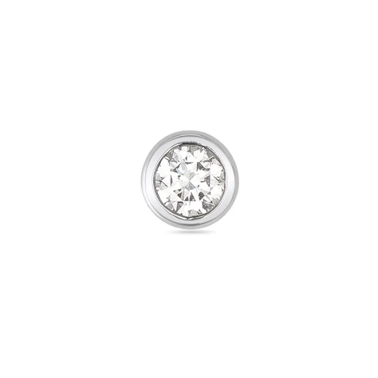 1 x 0,05 ct Solitärohrstecker in 14 Karat Weißgold mit Diamant