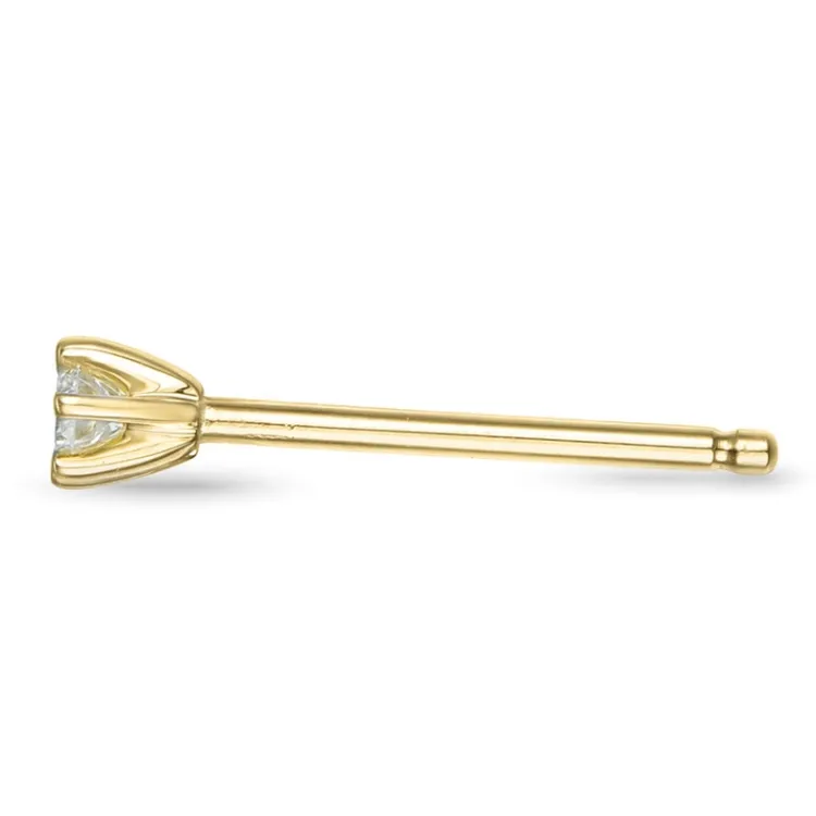 1 x 0,03 ct Solitärohrstecker in 14 Karat Gold mit Diamant