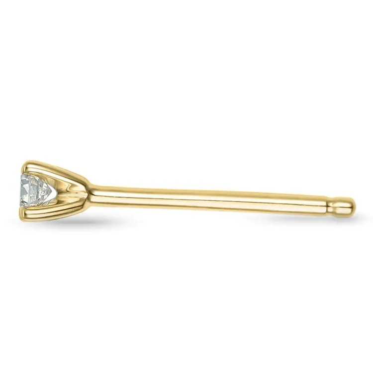 1 x 0,03 ct Solitärohrstecker in 14 Karat Gold mit Diamant