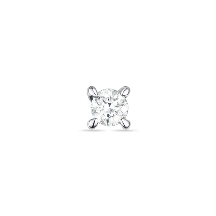 1 x 0,03 ct Solitärohrstecker in 14 Karat Weißgold mit Diamant 