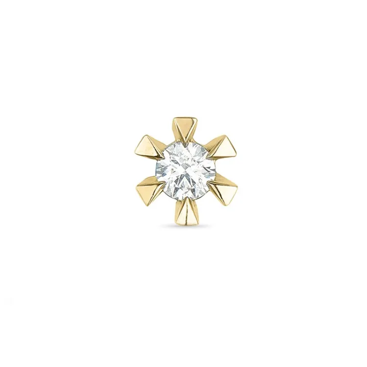 1 x 0,03 ct Solitärohrstecker in 14 Karat Gold mit Diamant