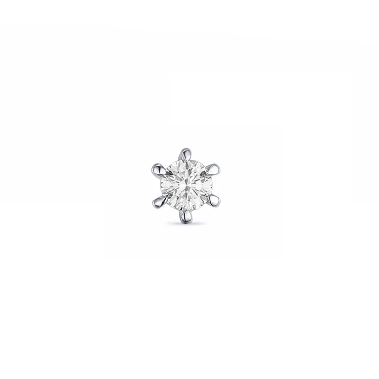 1 x 0,04 ct Solitärohrstecker in 14 Karat Weißgold mit Diamant