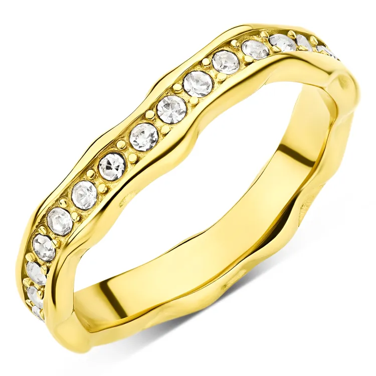 Wasserfest Zirkon Ring aus vergoldetem Edelstahl - OCEANA