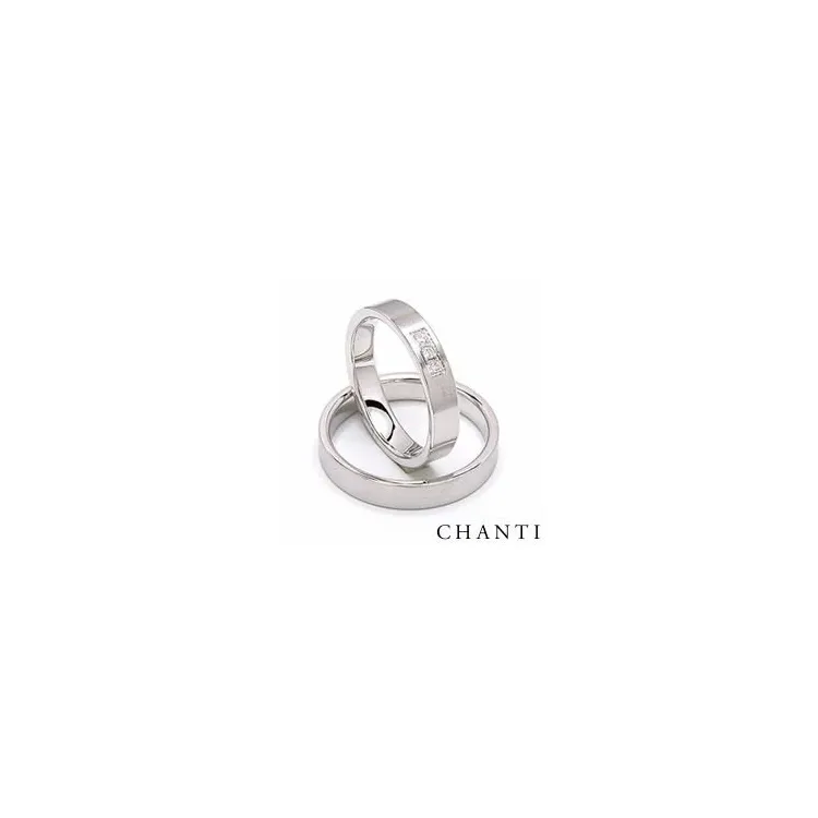 Trauringe aus 14 Karat Weißgold 0,06 ct - set