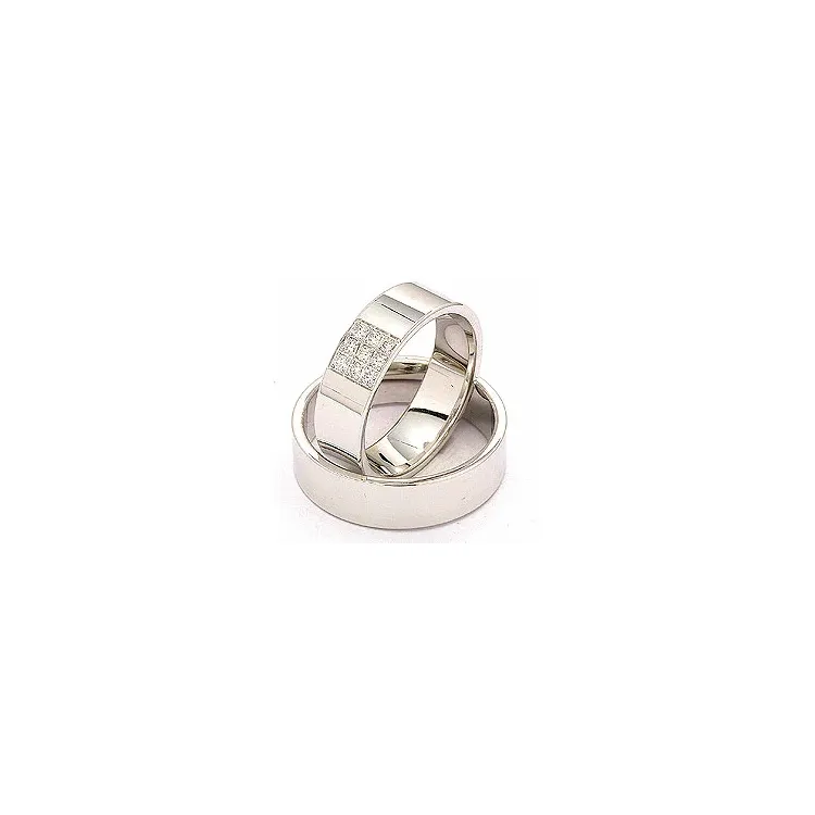 trauringe aus 14 Karat Weißgold 9 x 0,149 ct - set