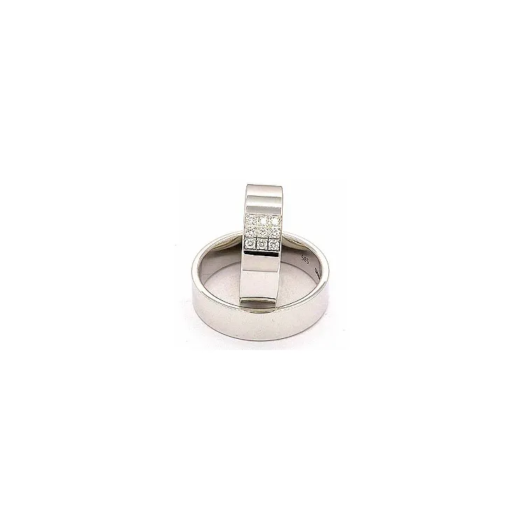 trauringe aus 14 Karat Weißgold 9 x 0,149 ct - set