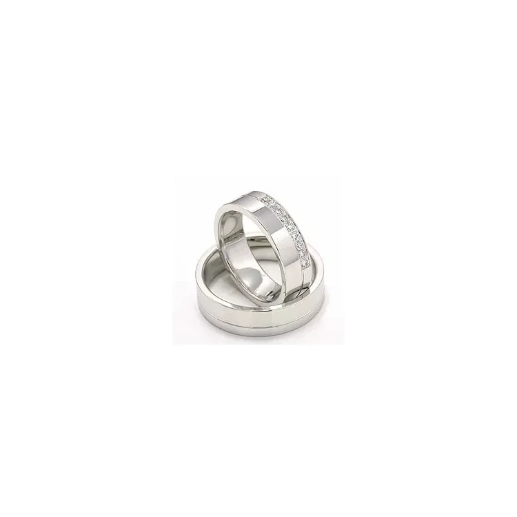 trauringe aus 14 Karat Weißgold 9 x 0,015 ct - set