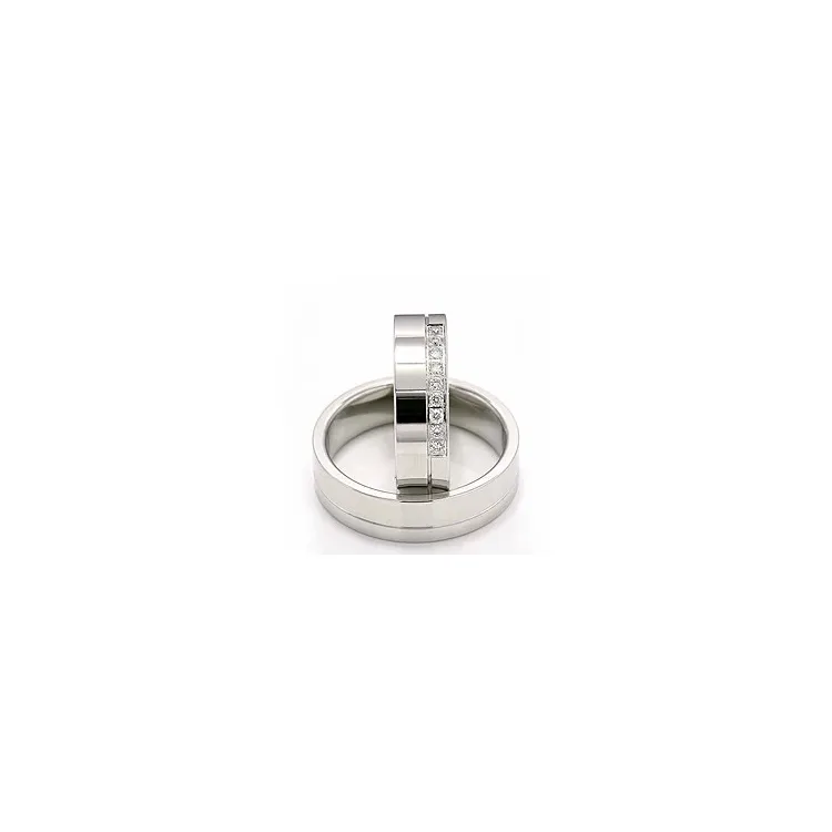 trauringe aus 14 Karat Weißgold 9 x 0,015 ct - set