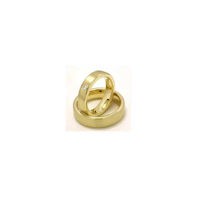 Matt trauringe aus 14 Karat Gold 0,11 ct - set