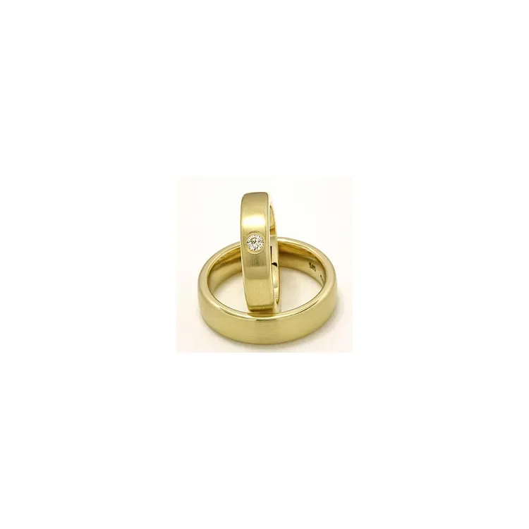 Matt trauringe aus 14 Karat Gold 0,11 ct - set
