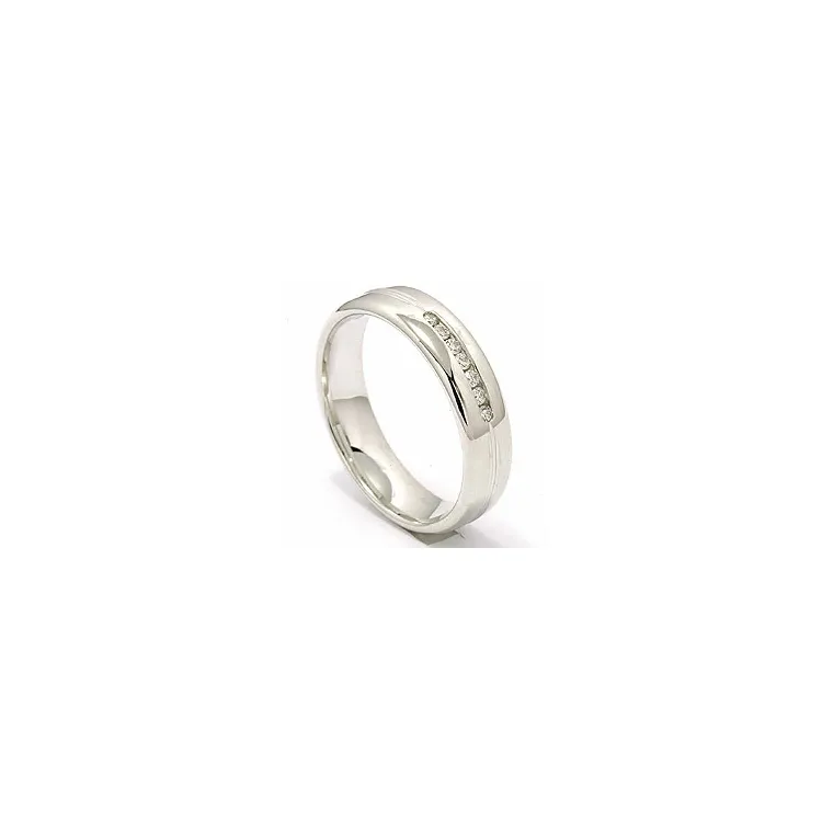 Brillant Trauring aus 14 Karat Weißgold 7 x 0,013 ct