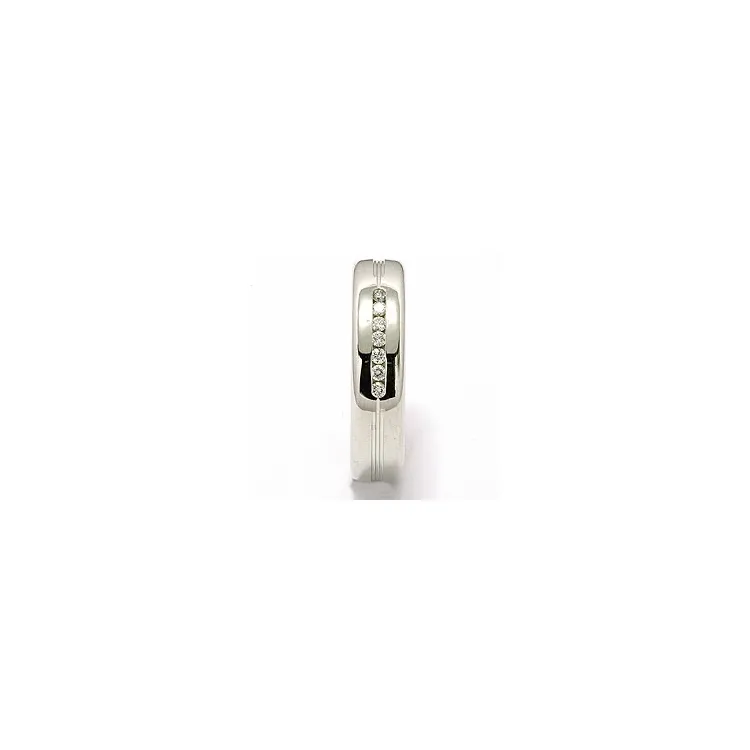 Brillant Trauring aus 14 Karat Weißgold 7 x 0,013 ct