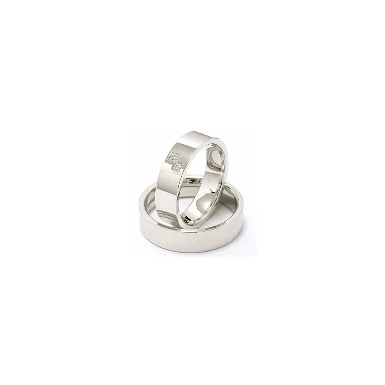 trauringe aus 14 Karat Weißgold 2 x 0,015 ct - set