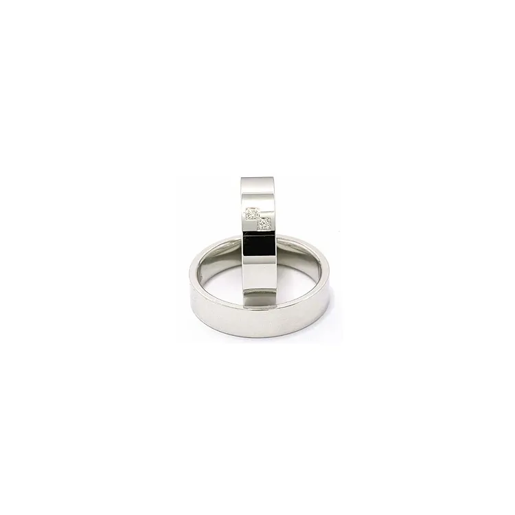 trauringe aus 14 Karat Weißgold 2 x 0,015 ct - set
