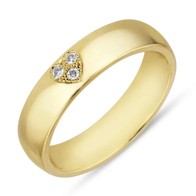 Herz Trauring aus 14 Karat Gold 0,075 ct