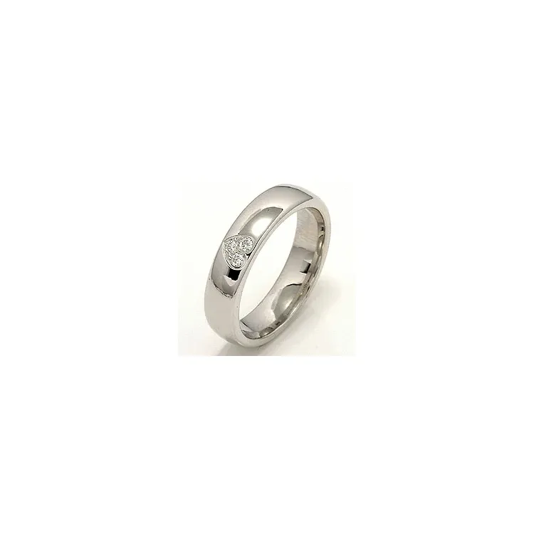 Herz Trauring aus 14 Karat Weißgold 0,075 ct