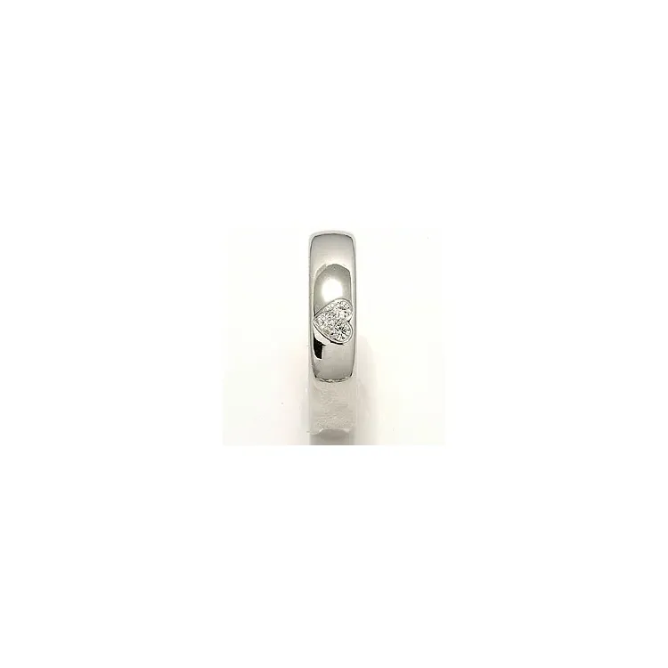 Herz Trauring aus 14 Karat Weißgold 0,075 ct