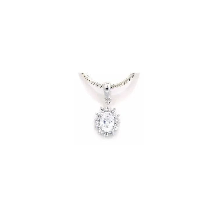 Rosette Anhänger aus rhodiniertem Silber