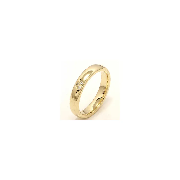 Herz Trauring aus 14 Karat Gold 0,03 ct