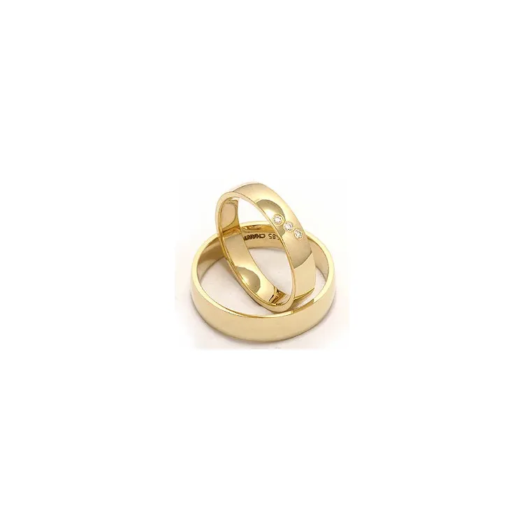 Diamant trauringe aus 14 Karat Gold 0,03 ct - set