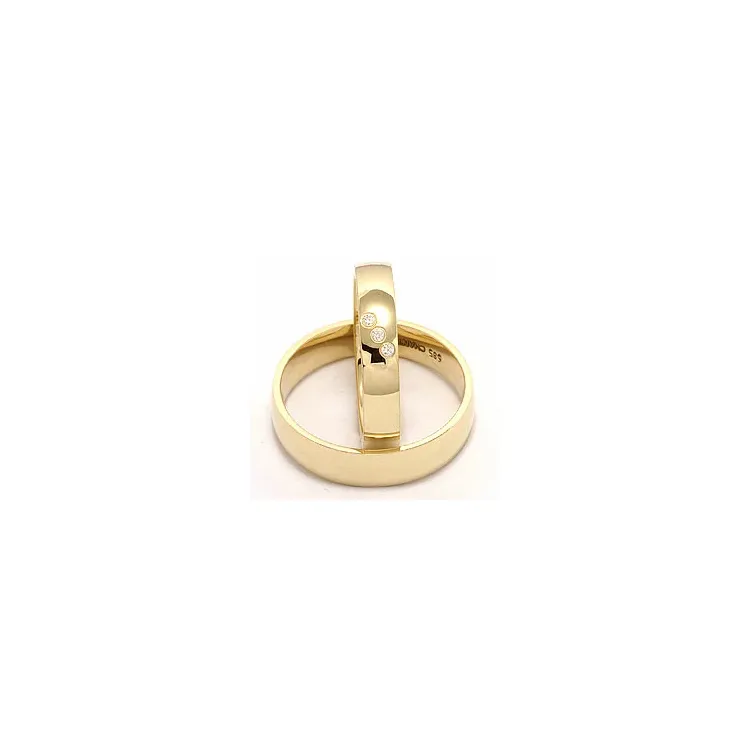 Diamant trauringe aus 14 Karat Gold 0,03 ct - set