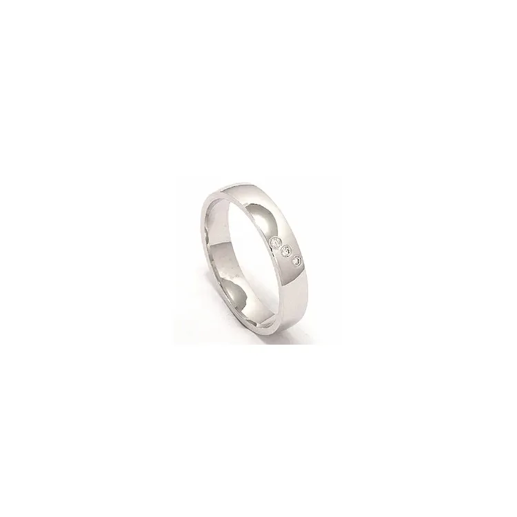 Trauring aus 14 Karat Weißgold 0,03 ct