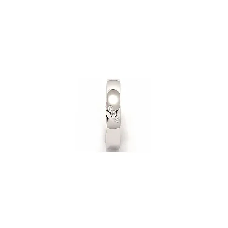 Trauring aus 14 Karat Weißgold 0,03 ct