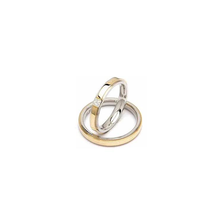 zweifarbig trauringe aus 14 Karat Gold- und Weißgold 0,11 ct - set