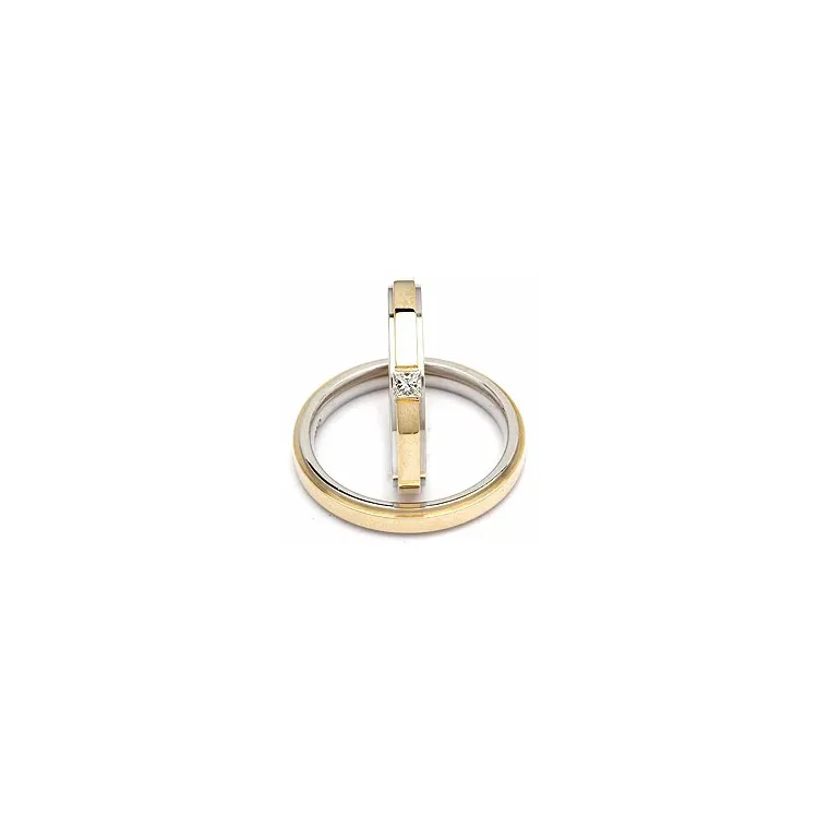 zweifarbig trauringe aus 14 Karat Gold- und Weißgold 0,11 ct - set