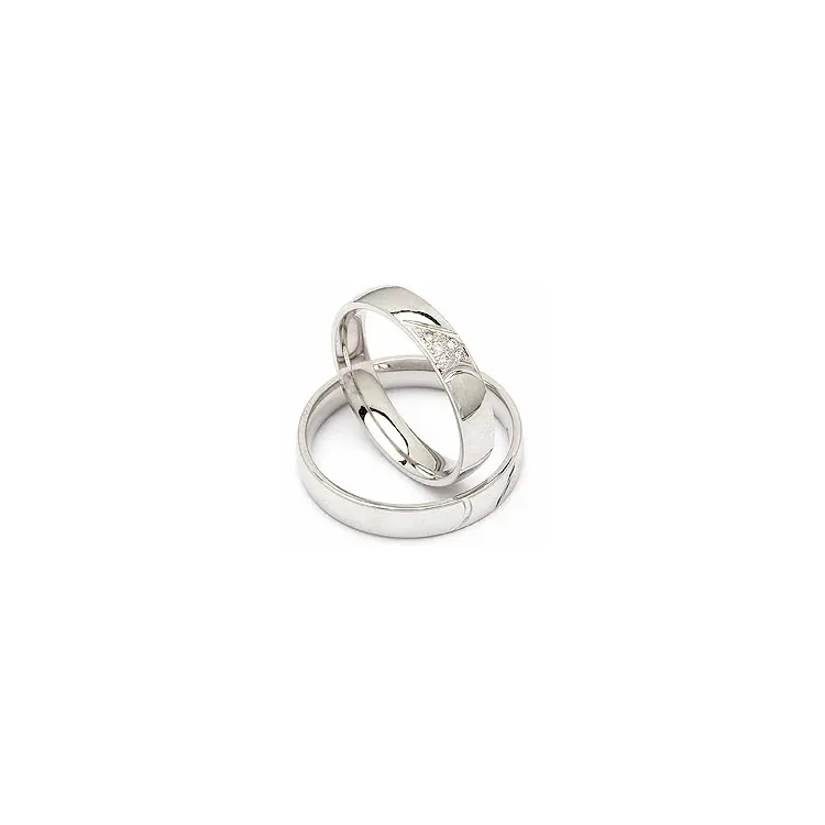 Diamant trauringe aus 14 Karat Weißgold 0,040 ct - set
