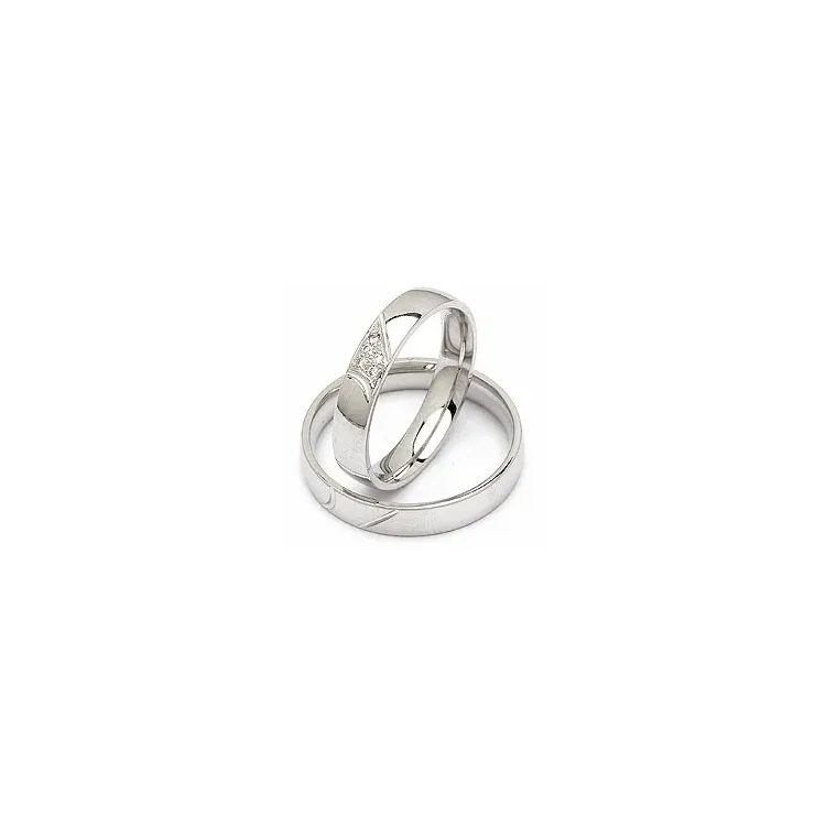 Diamant trauringe aus 14 Karat Weißgold 0,040 ct - set