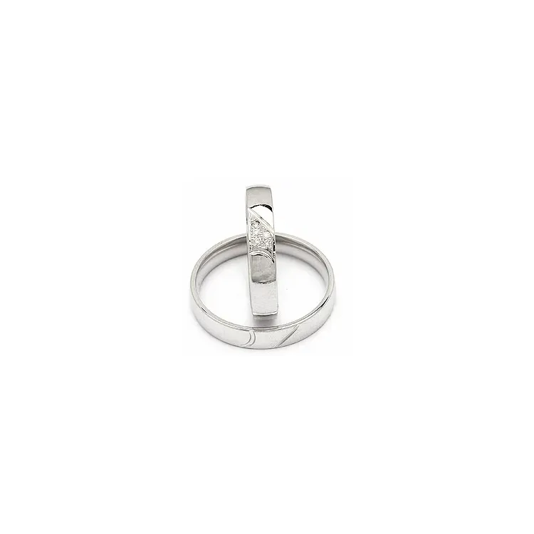 Diamant trauringe aus 14 Karat Weißgold 0,040 ct - set