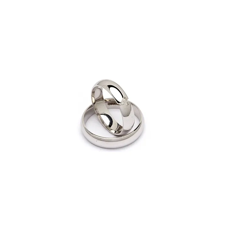 Trauringe aus 14 Karat Weißgold 0,030 ct - set