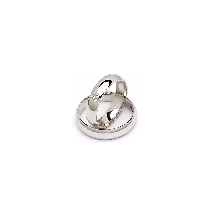 Trauringe aus 14 Karat Weißgold 0,030 ct - set