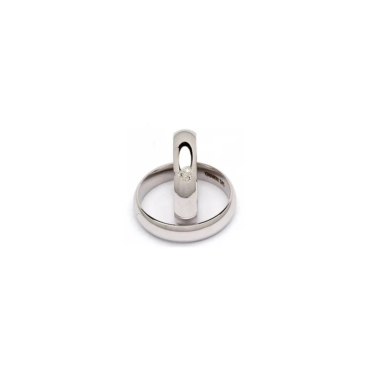 Trauringe aus 14 Karat Weißgold 0,030 ct - set