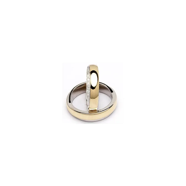 Trauringe aus 14 Karat Gold- und Weißgold 0,075 ct - set
