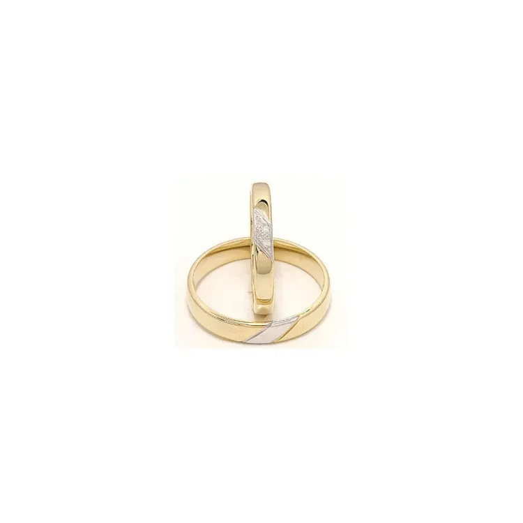 zweifarbig trauringe aus 14 Karat Gold- und Weißgold 0,032 ct - set