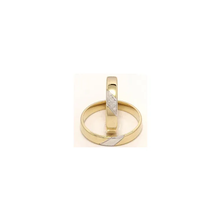 zweifarbig trauringe aus 14 Karat Gold- und Weißgold 0,048 ct - set