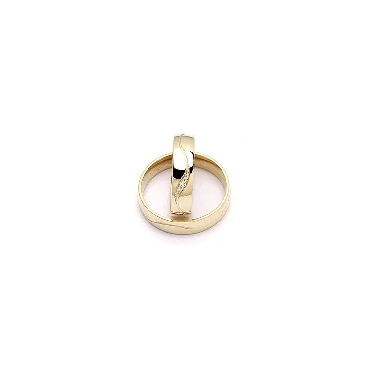 trauringe aus 9 Karat Gold 0,036 ct - set