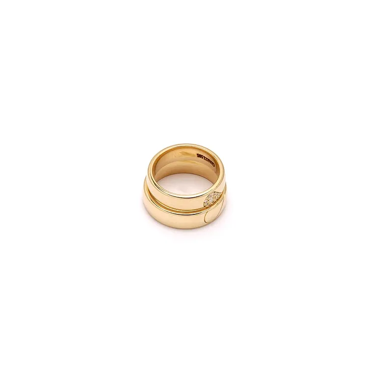 Speziale Herz trauringe aus 14 Karat Gold 0,101 ct - set