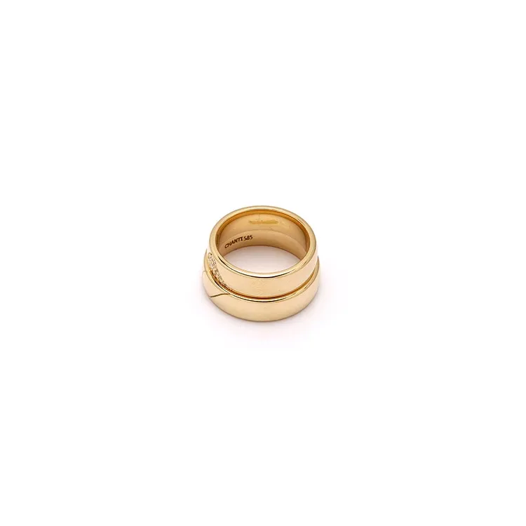Speziale Herz trauringe aus 14 Karat Gold 0,101 ct - set