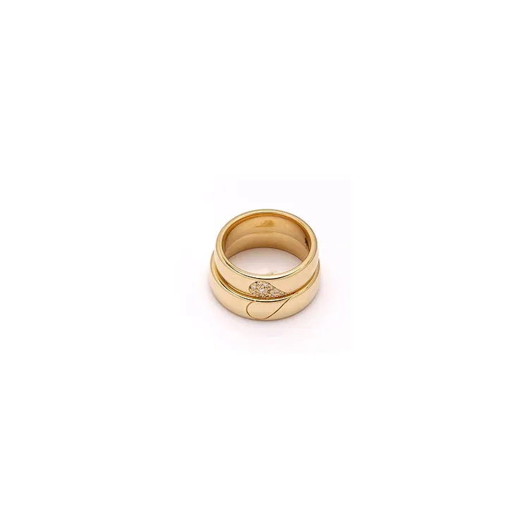 Speziale Herz trauringe aus 14 Karat Gold 0,101 ct - set