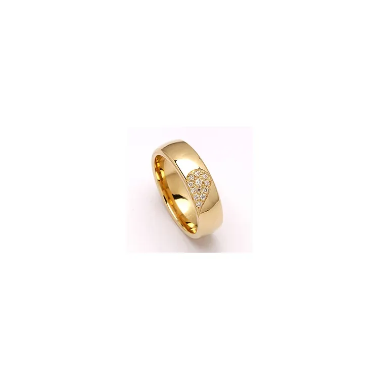 Herz Brillant Trauring aus 14 Karat Gold 0,101 ct