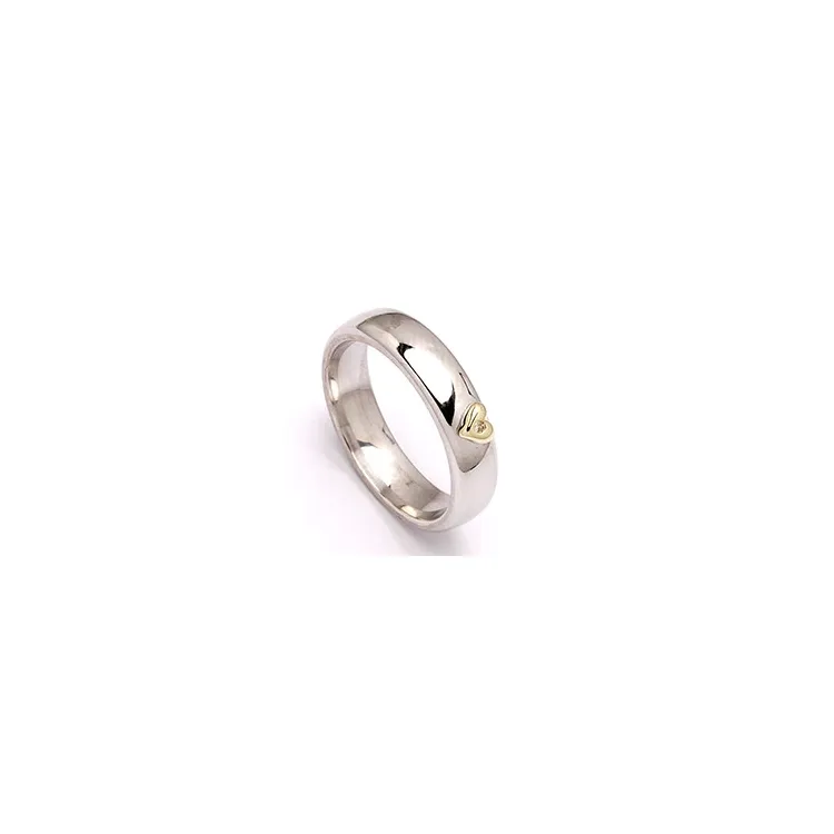 Trauring in Silber und Gelbgold 0,01 ct