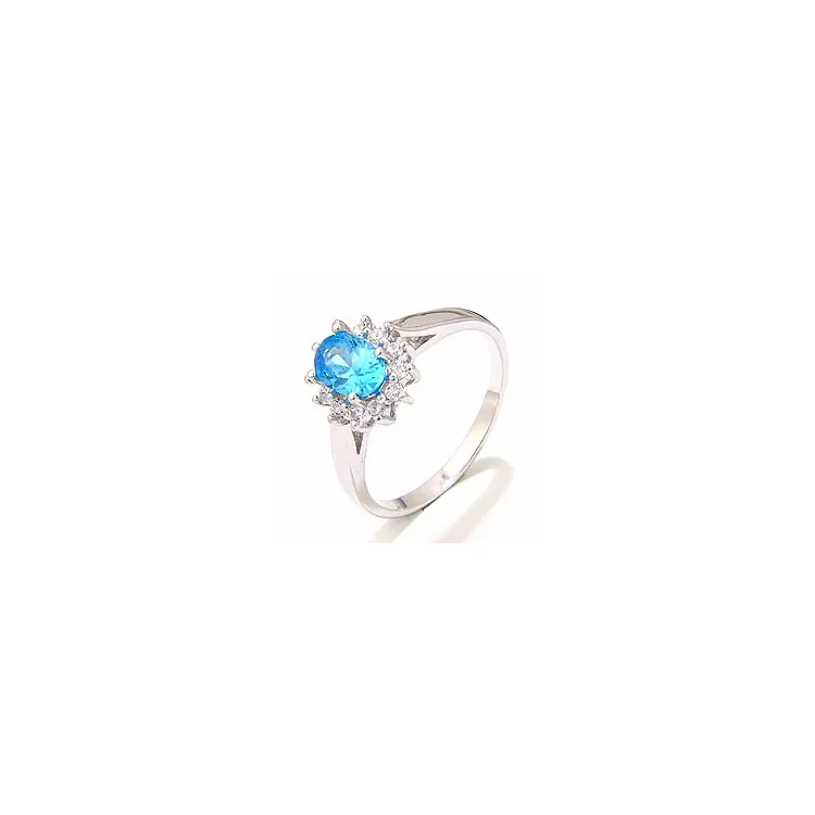 Echten Rosette Ring aus rhodiniertem Silber