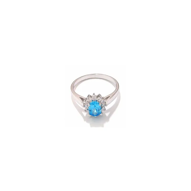 Echten Rosette Ring aus rhodiniertem Silber
